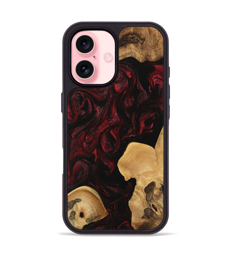 iPhone 16 Wood Phone Case - Kesha (Red, 740827)