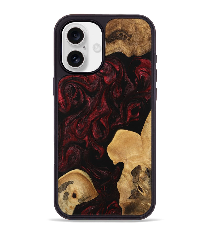 iPhone 16 Plus Wood Phone Case - Kesha (Red, 740827)