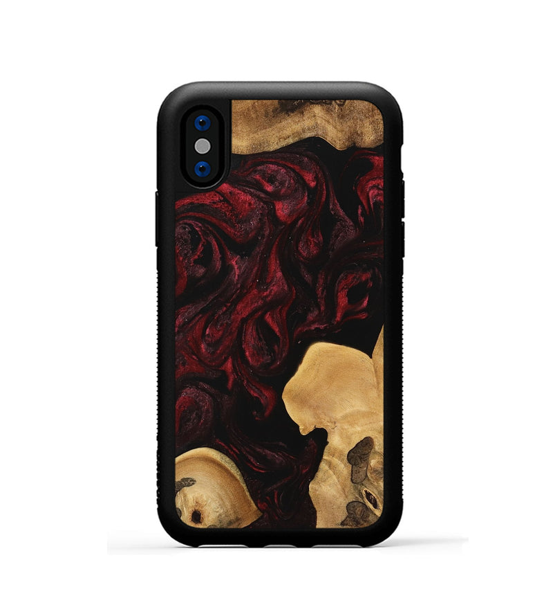 iPhone Xs Wood Phone Case - Kesha (Red, 740827)