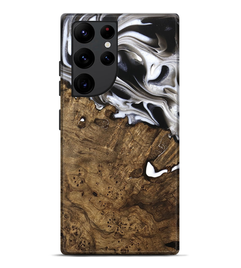 Galaxy S22 Ultra Wood Live Edge Phone Case - Yung (Black & White, 740875)