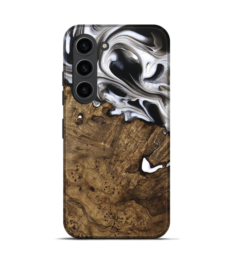 Galaxy S23 Wood Live Edge Phone Case - Yung (Black & White, 740875)