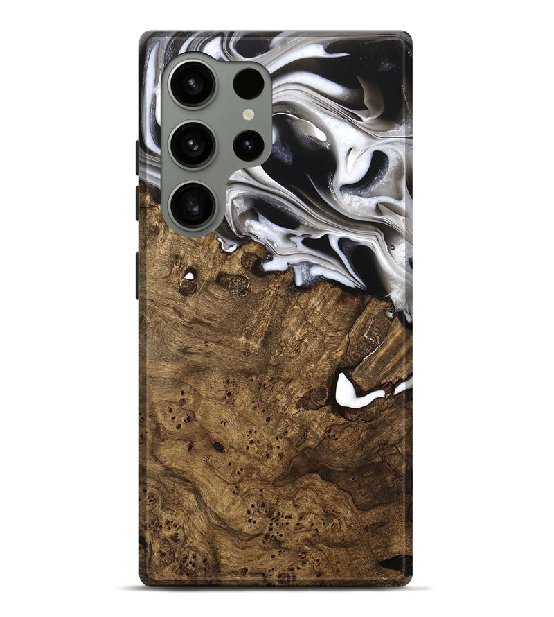 Galaxy S24 Ultra Wood Live Edge Phone Case - Yung (Black & White, 740875)