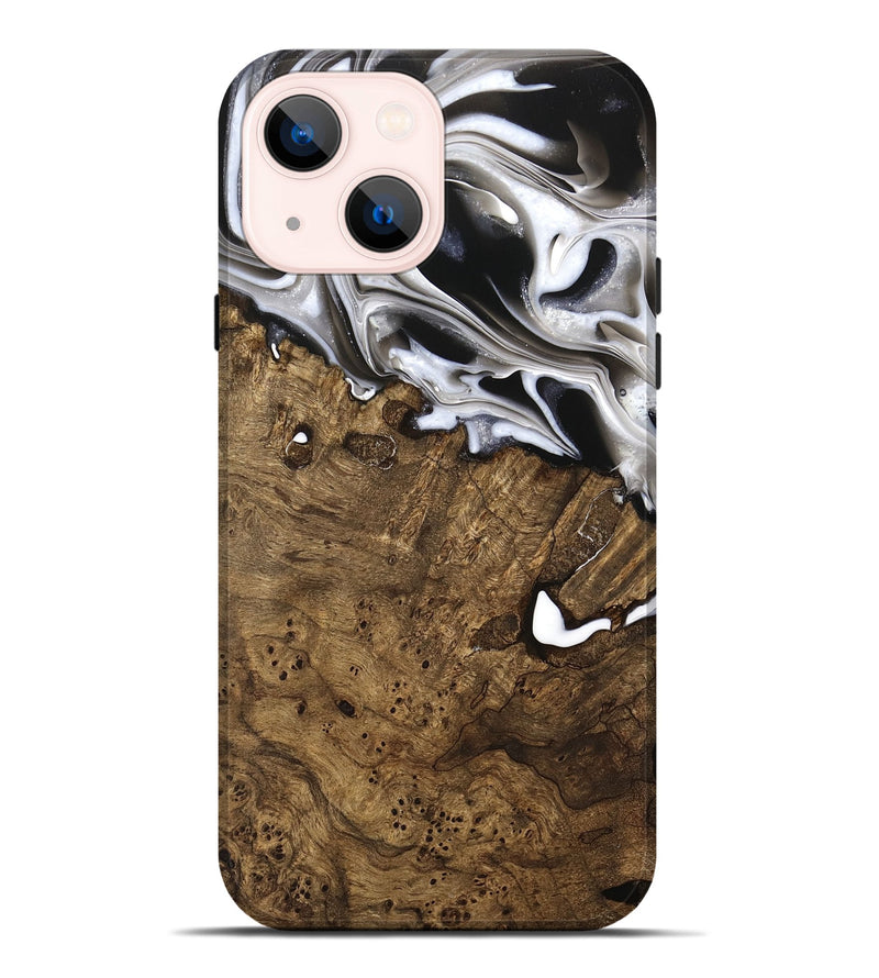 iPhone 14 Plus Wood Live Edge Phone Case - Yung (Black & White, 740875)