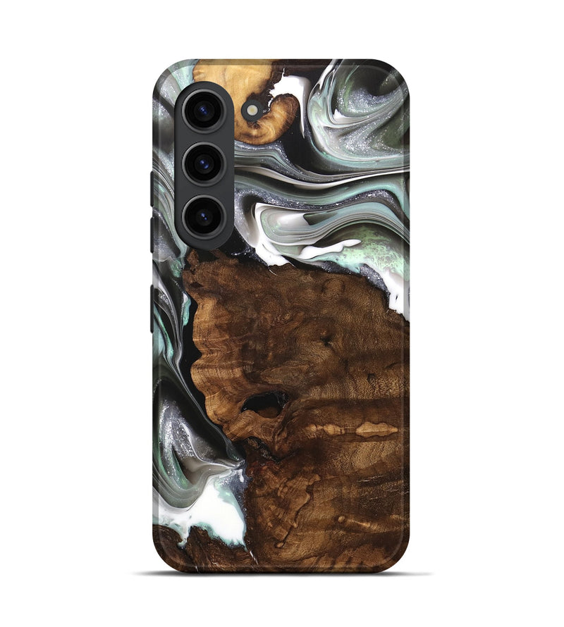 Galaxy S23 Wood Live Edge Phone Case - Tabbie (Black & White, 740876)