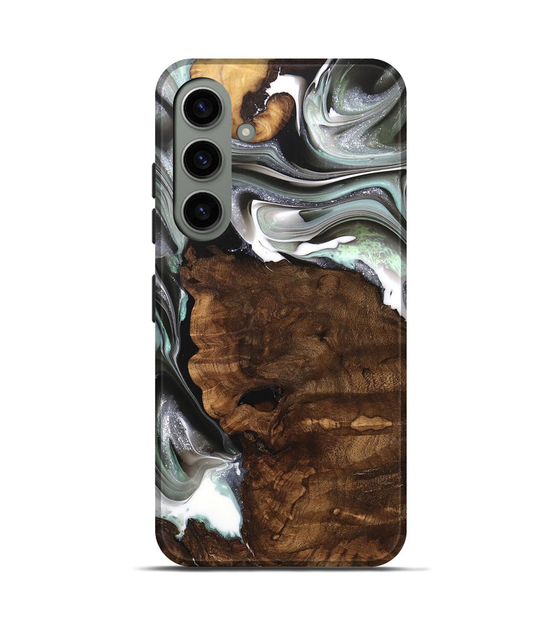 Galaxy S24 Wood Live Edge Phone Case - Tabbie (Black & White, 740876)