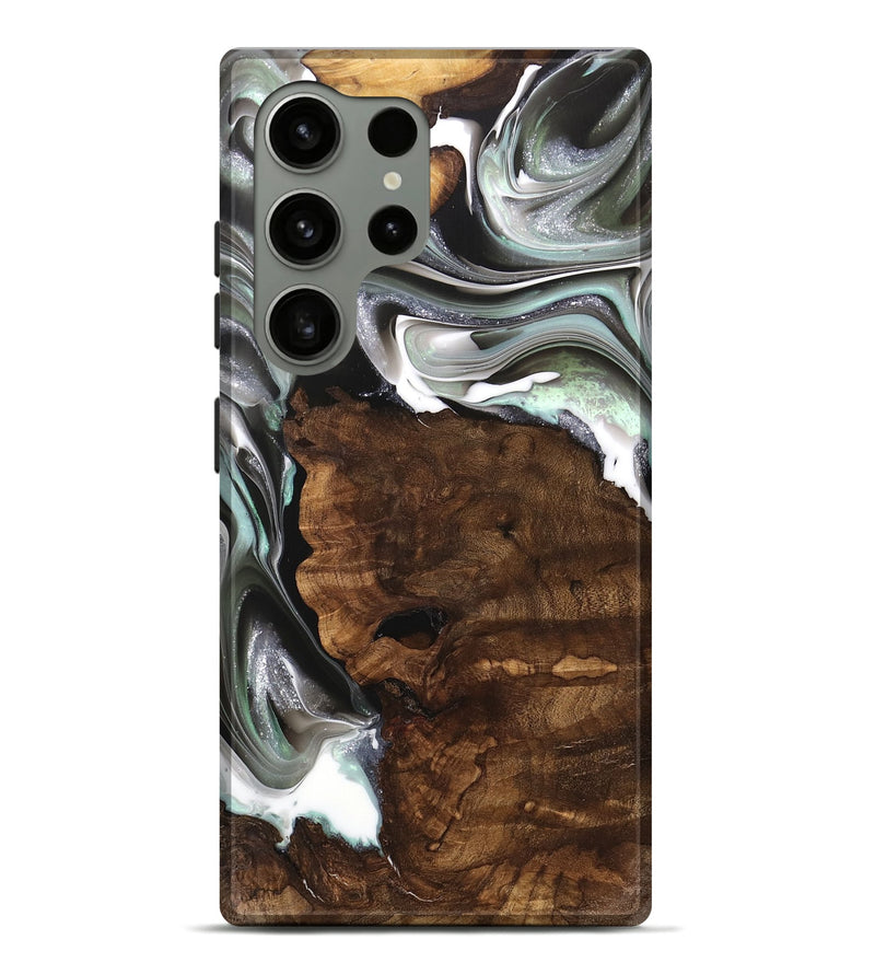 Galaxy S24 Ultra Wood Live Edge Phone Case - Tabbie (Black & White, 740876)