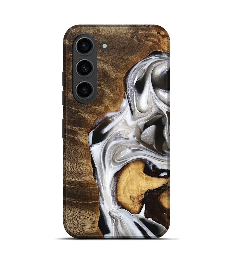 Galaxy S23 Wood Live Edge Phone Case - Eric (Black & White, 740878)