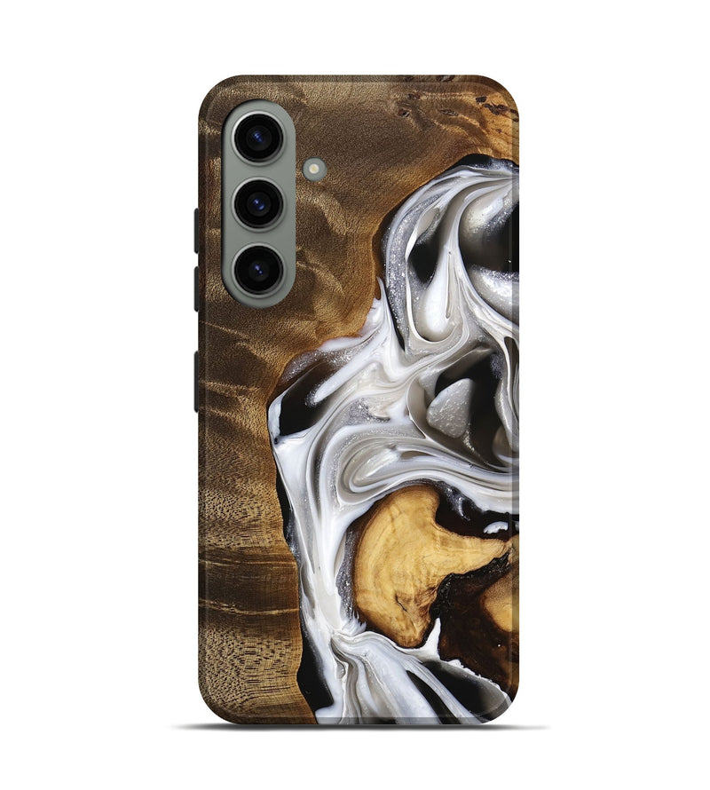 Galaxy S24 Wood Live Edge Phone Case - Eric (Black & White, 740878)