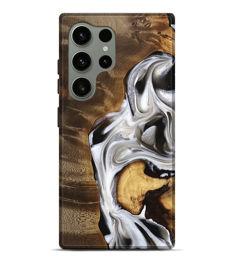 Galaxy S24 Ultra Wood Live Edge Phone Case - Eric (Black & White, 740878)