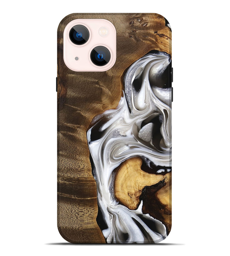 iPhone 14 Plus Wood Live Edge Phone Case - Eric (Black & White, 740878)