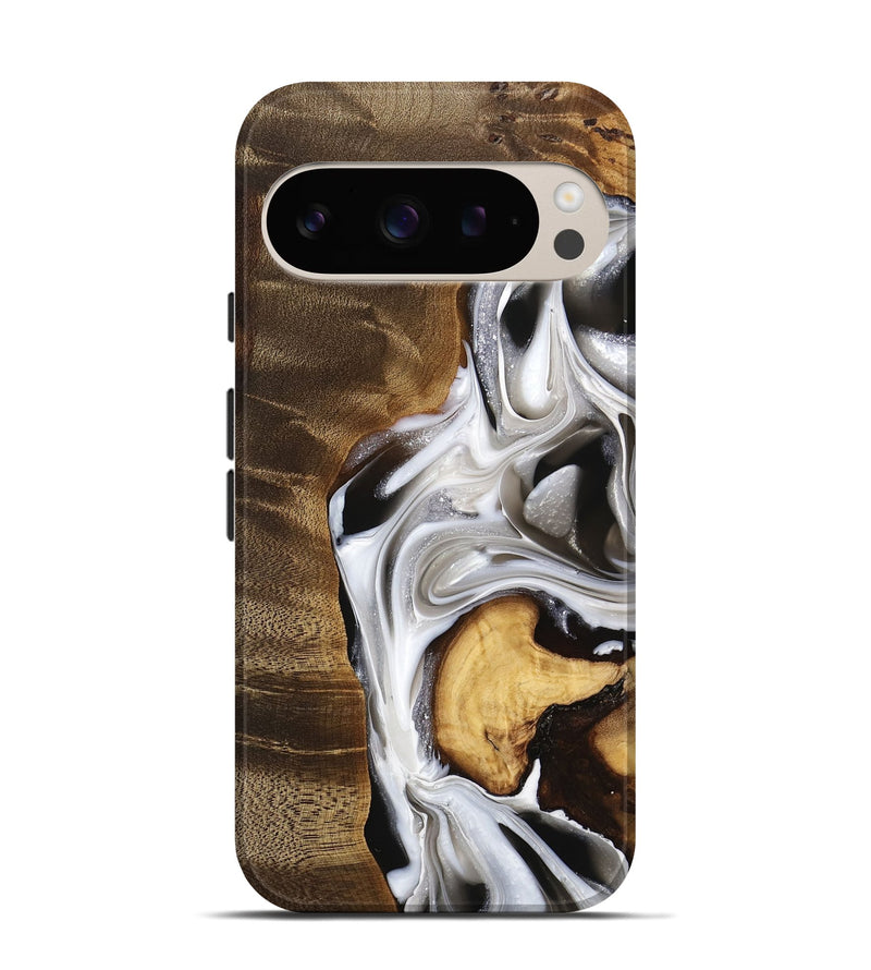 Pixel 9 Pro Wood Live Edge Phone Case - Eric (Black & White, 740878)