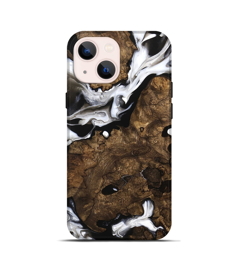 iPhone 13 mini Wood Live Edge Phone Case - Dicie (Black & White, 740880)