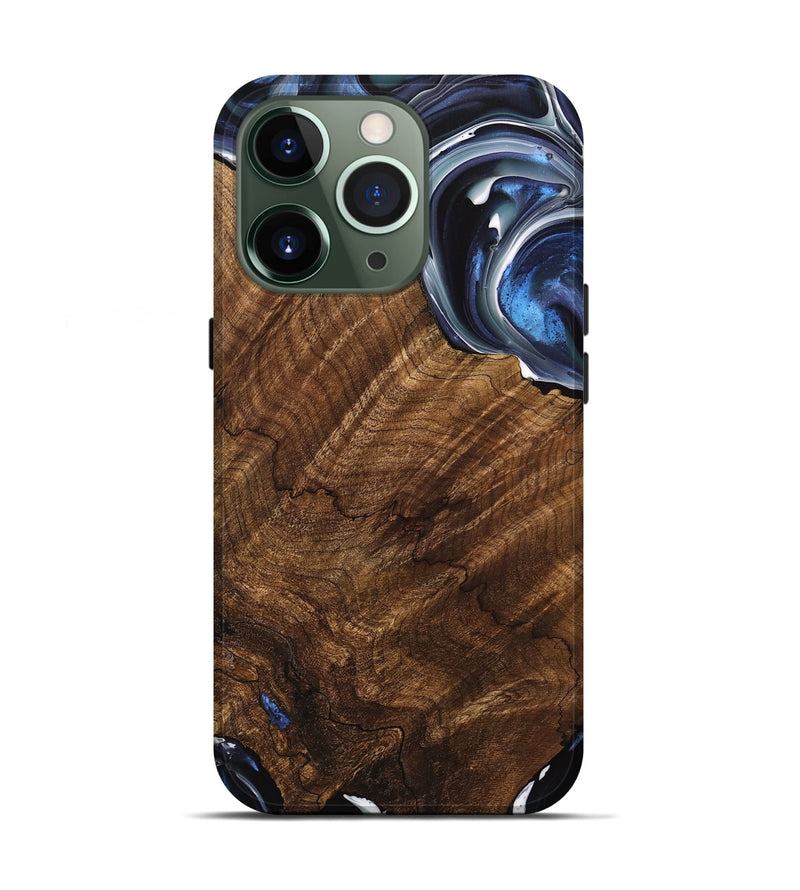 iPhone 13 Pro Wood Live Edge Phone Case - Abbey (Blue, 740887)