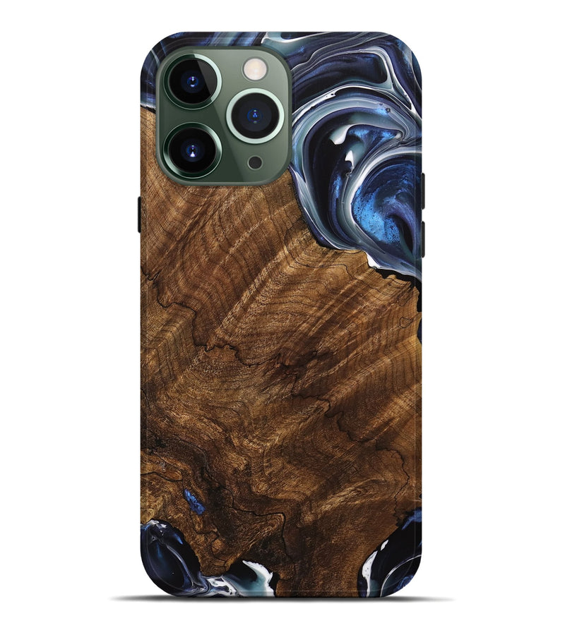 iPhone 13 Pro Max Wood Live Edge Phone Case - Abbey (Blue, 740887)