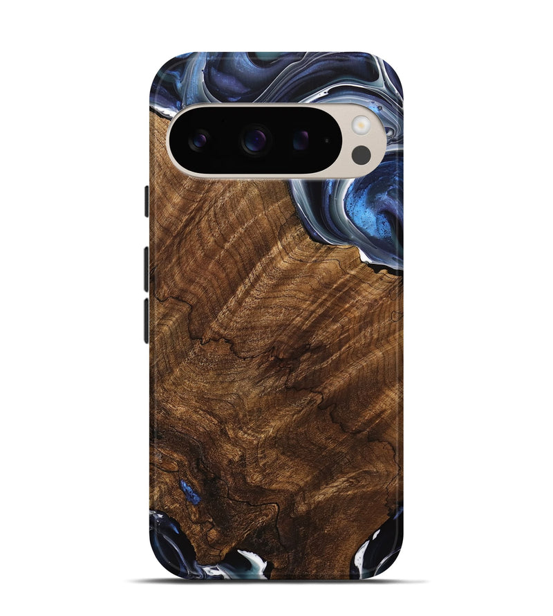 Pixel 9 Pro Wood Live Edge Phone Case - Abbey (Blue, 740887)