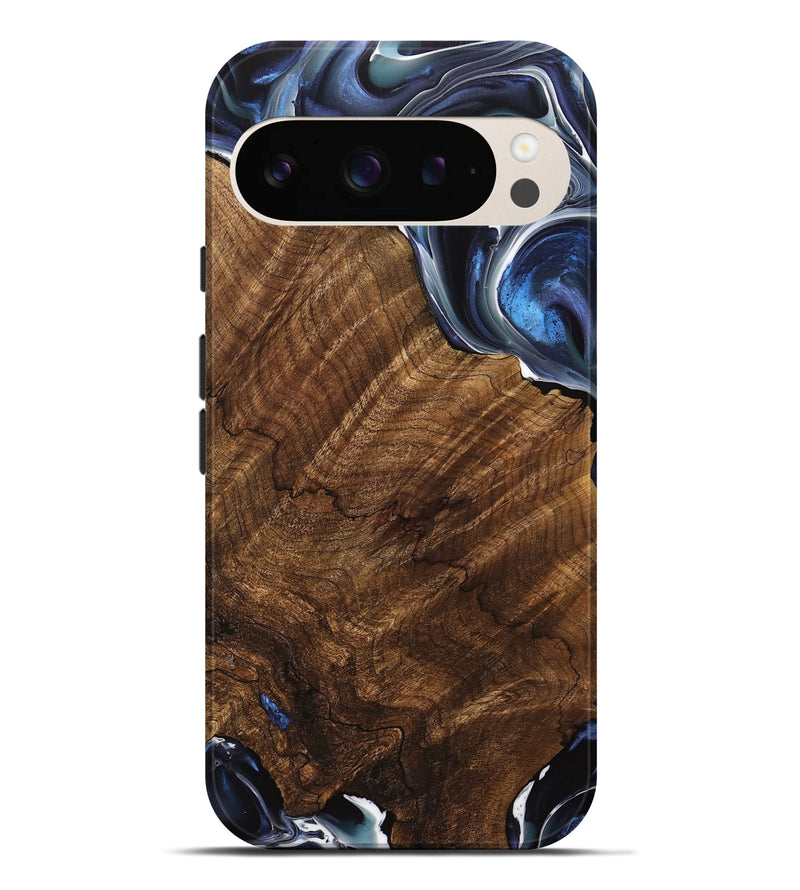 Pixel 9 Pro XL Wood Live Edge Phone Case - Abbey (Blue, 740887)