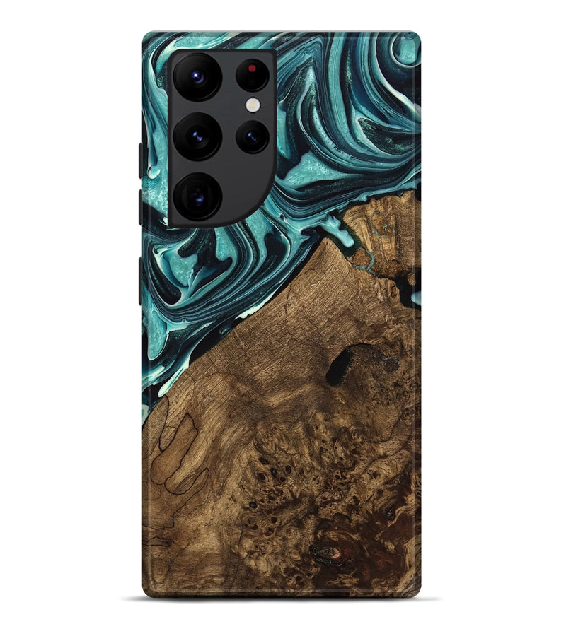 Galaxy S22 Ultra Wood Live Edge Phone Case - Miya (Green, 740892)