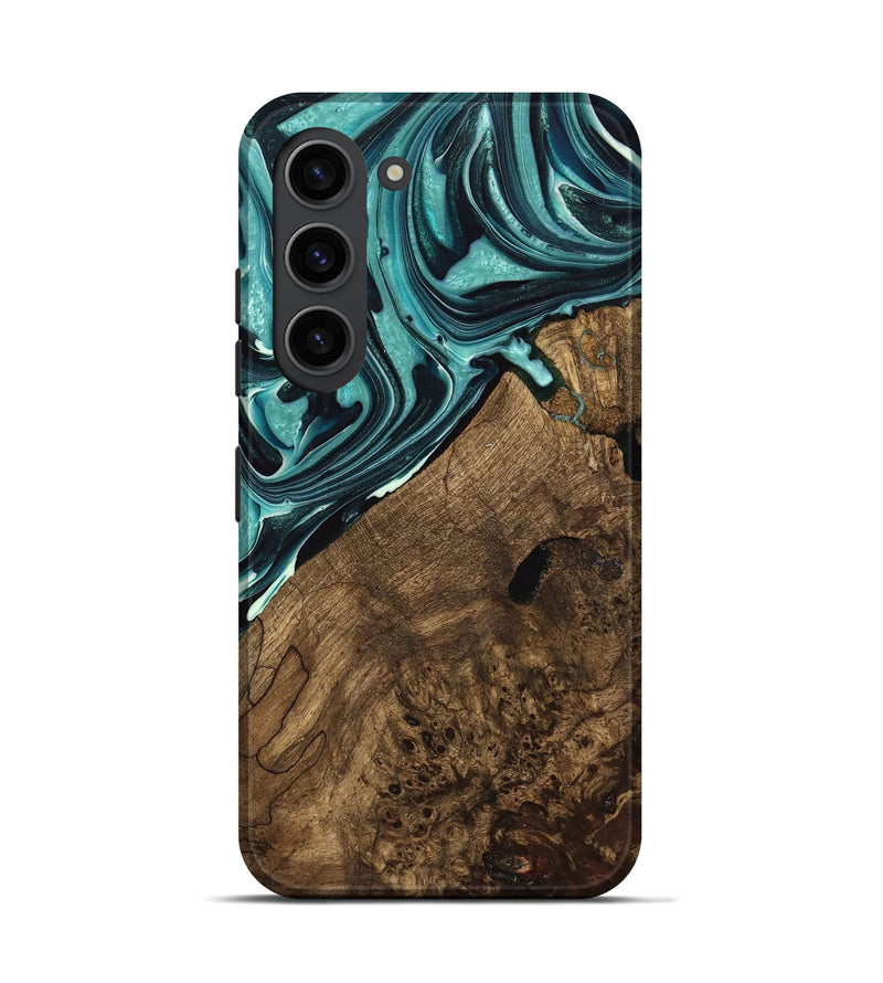 Galaxy S23 Wood Live Edge Phone Case - Miya (Green, 740892)