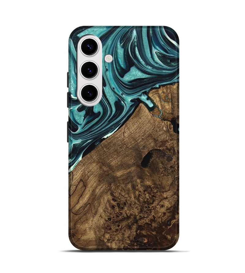 Galaxy S25 Wood Live Edge Phone Case - Miya (Green, 740892)