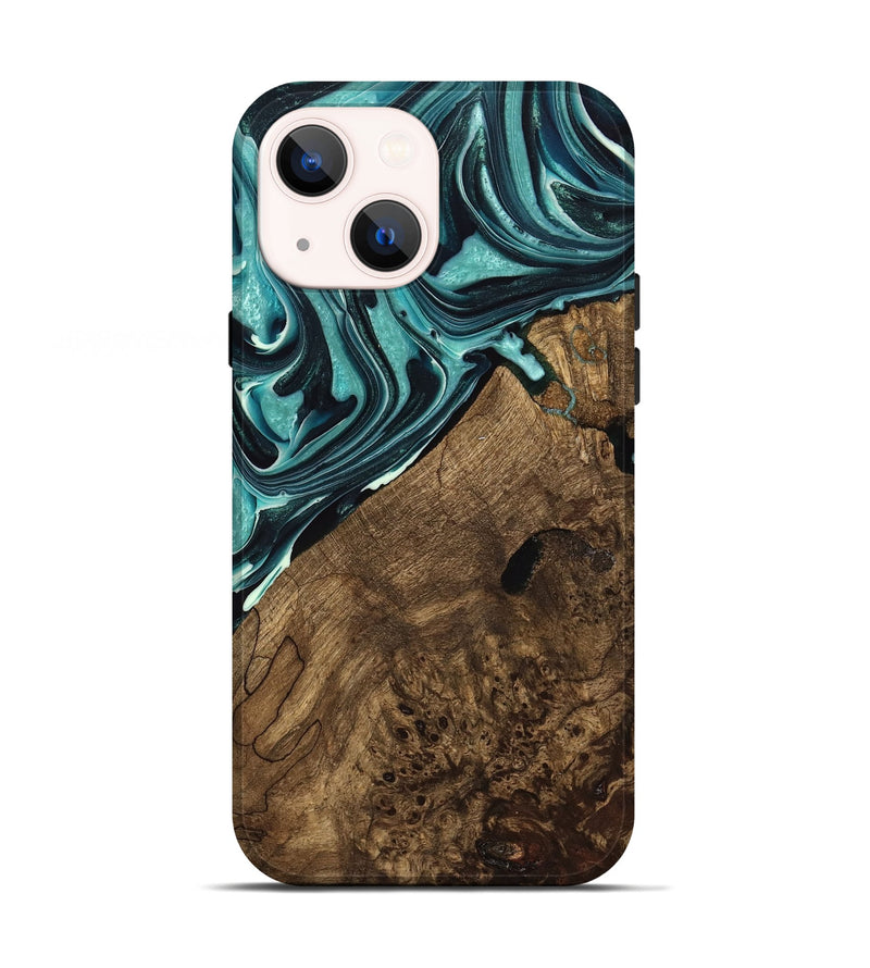 iPhone 13 Wood Live Edge Phone Case - Miya (Green, 740892)