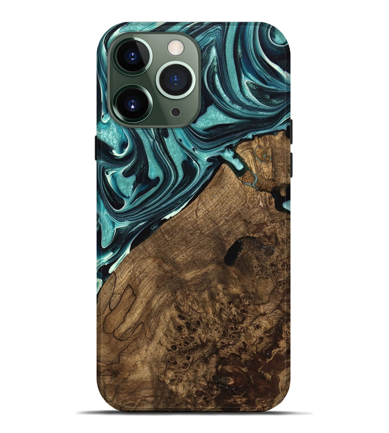 iPhone 13 Pro Max Wood Live Edge Phone Case - Miya (Green, 740892)