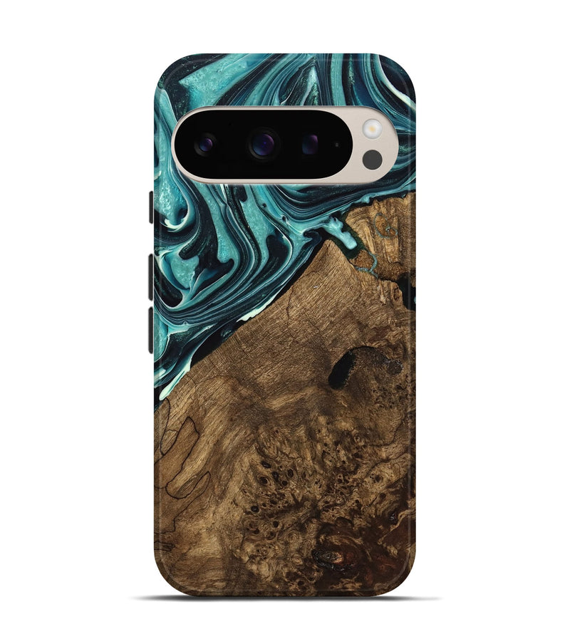 Pixel 9 Wood Live Edge Phone Case - Miya (Green, 740892)