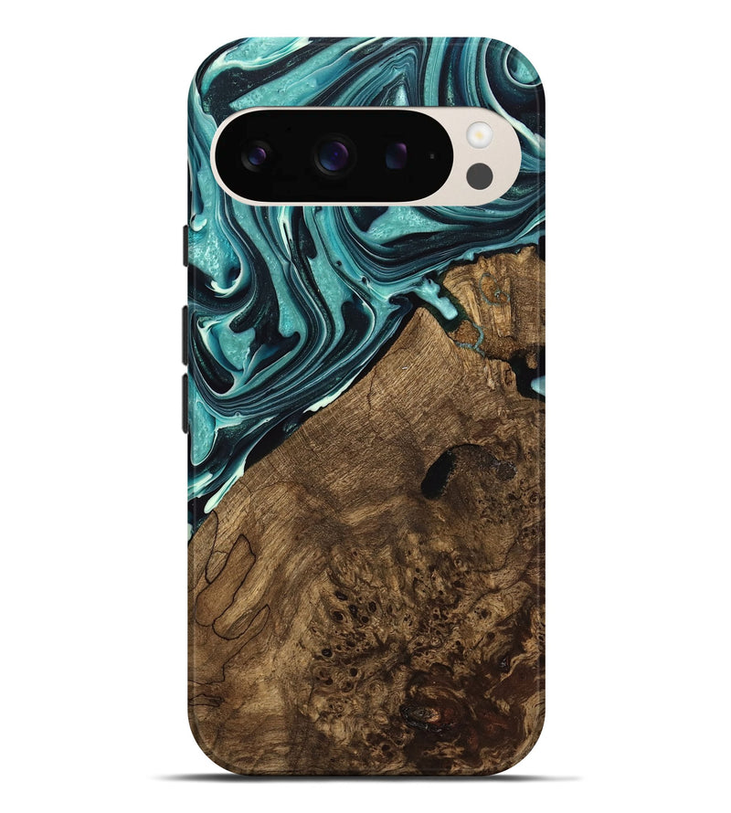 Pixel 9 Pro XL Wood Live Edge Phone Case - Miya (Green, 740892)