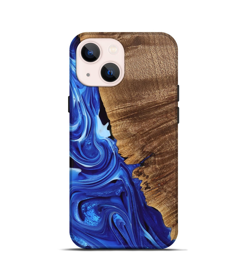 iPhone 13 mini Wood Live Edge Phone Case - Perl (Blue, 740893)