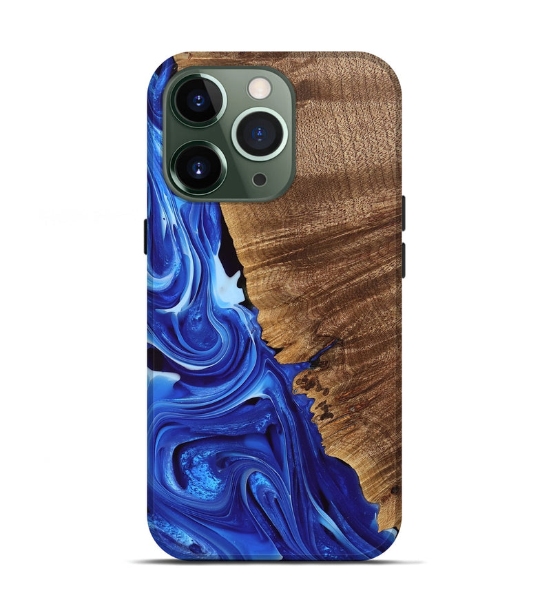 iPhone 13 Pro Wood Live Edge Phone Case - Perl (Blue, 740893)