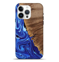 iPhone 15 Pro Max Wood Live Edge Phone Case - Perl (Blue, 740893)