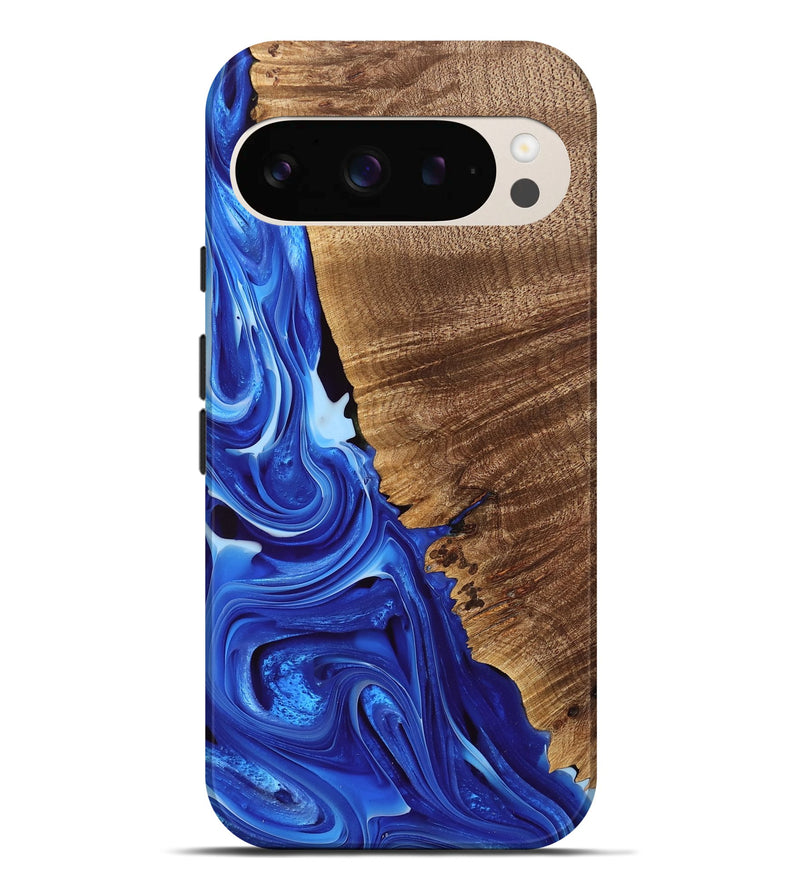 Pixel 9 Pro XL Wood Live Edge Phone Case - Perl (Blue, 740893)