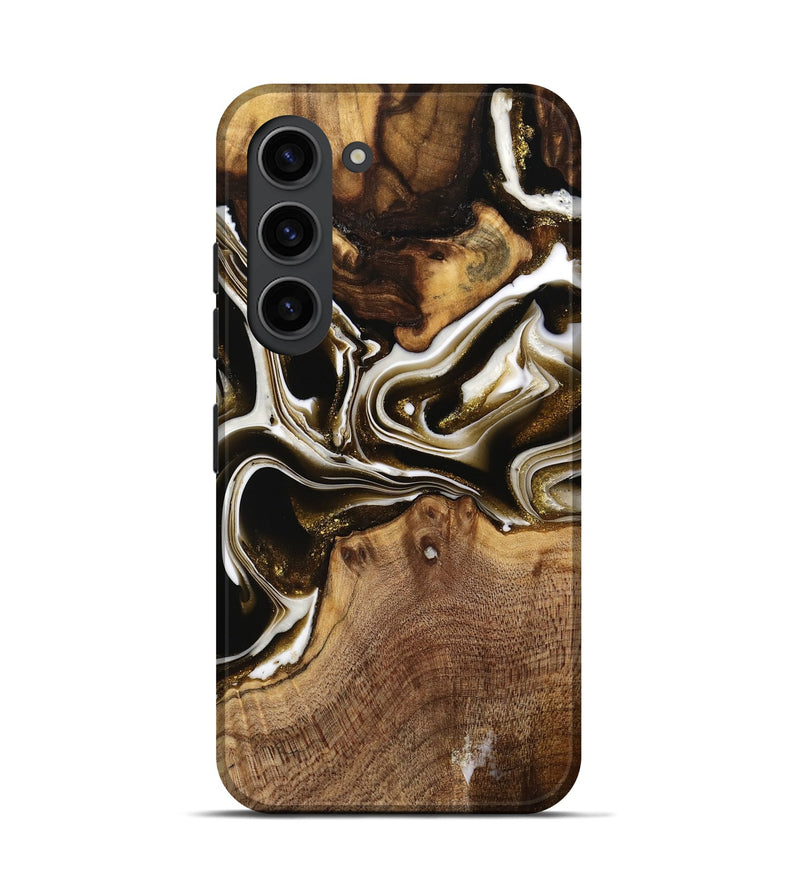 Galaxy S23 Wood Live Edge Phone Case - Blaine (Black & White, 740895)