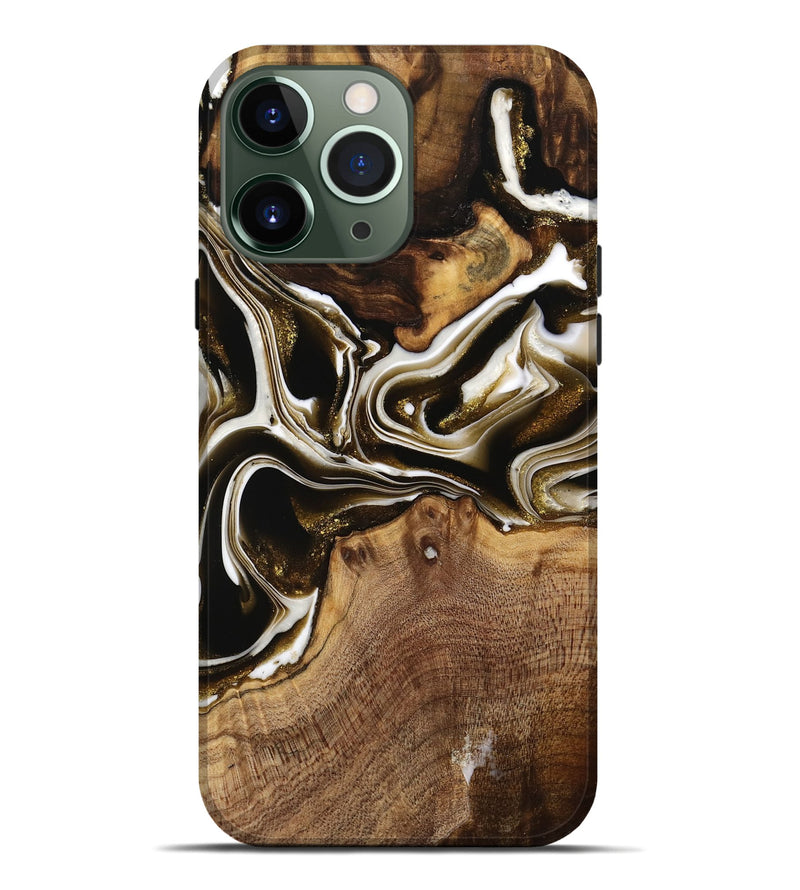 iPhone 13 Pro Max Wood Live Edge Phone Case - Blaine (Black & White, 740895)