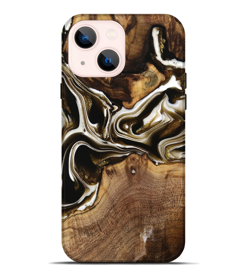 iPhone 14 Plus Wood Live Edge Phone Case - Blaine (Black & White, 740895)