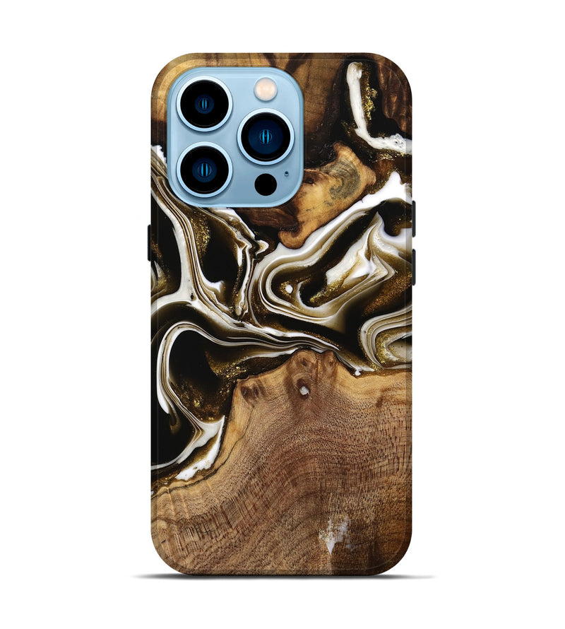 iPhone 14 Pro Wood Live Edge Phone Case - Blaine (Black & White, 740895)