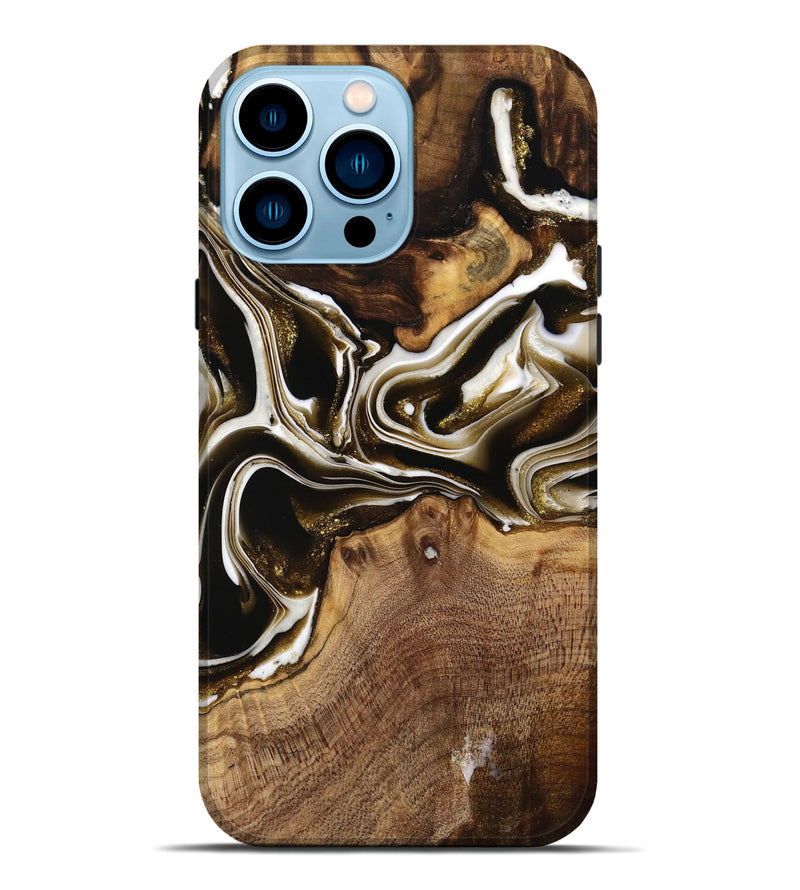 iPhone 14 Pro Max Wood Live Edge Phone Case - Blaine (Black & White, 740895)