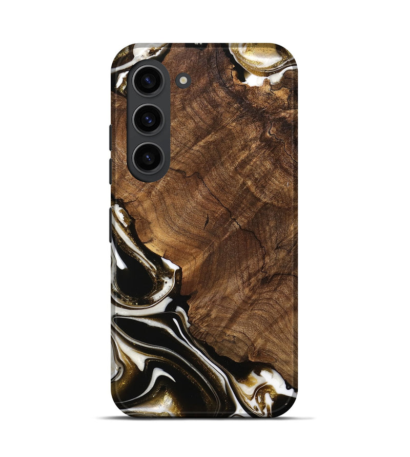 Galaxy S23 Wood Live Edge Phone Case - Daniela (Black & White, 740896)