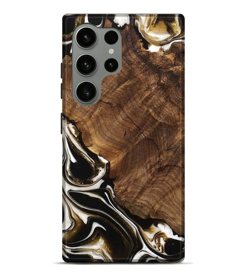 Galaxy S24 Ultra Wood Live Edge Phone Case - Daniela (Black & White, 740896)