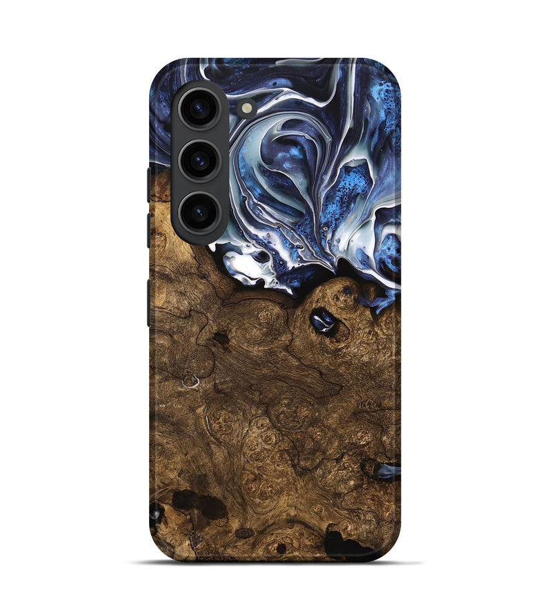 Galaxy S23 Wood Live Edge Phone Case - Khanh (Blue, 740898)