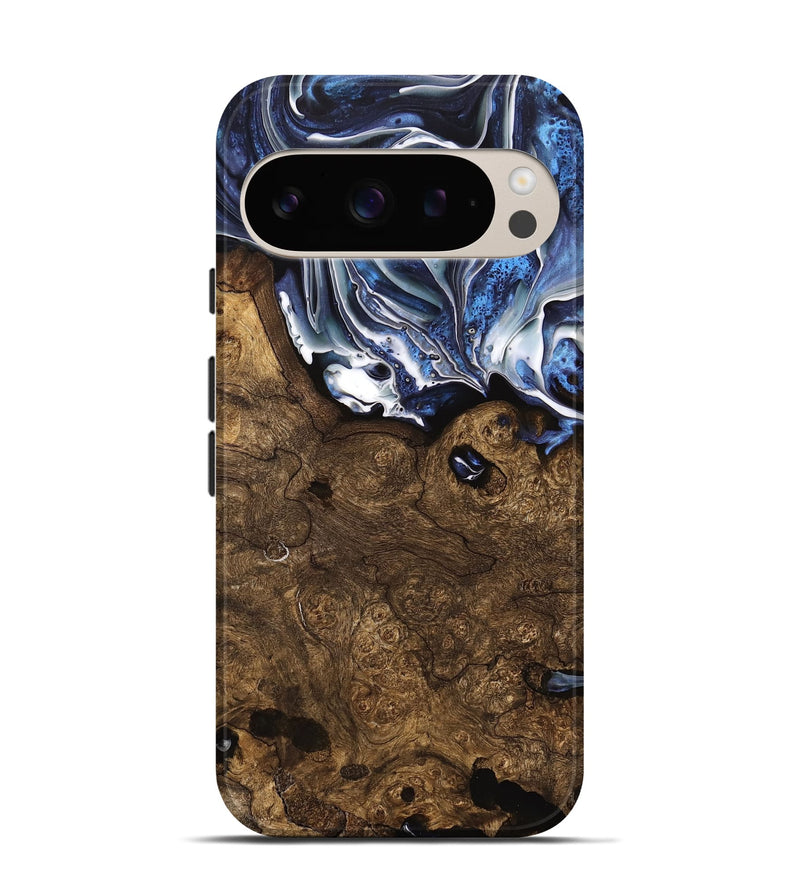 Pixel 9 Pro Wood Live Edge Phone Case - Khanh (Blue, 740898)