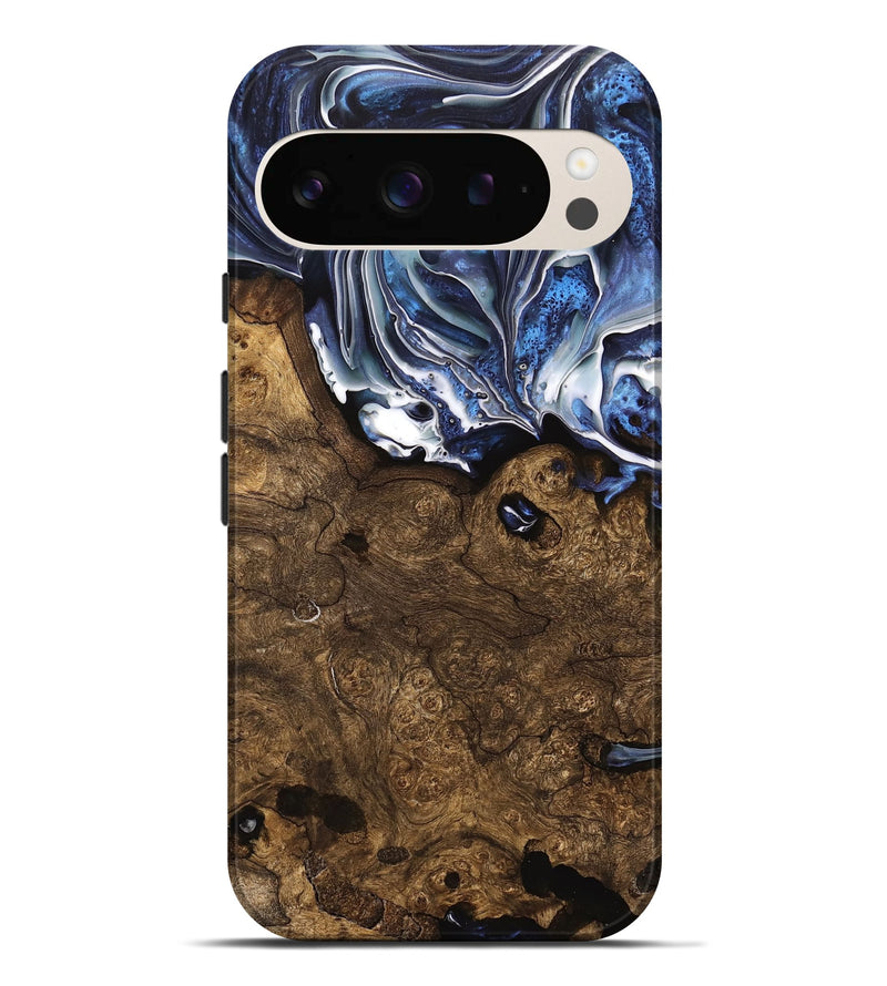 Pixel 9 Pro XL Wood Live Edge Phone Case - Khanh (Blue, 740898)