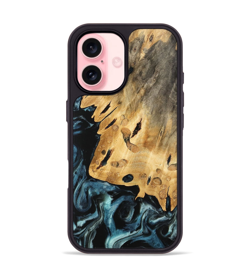 iPhone 16 Wood Phone Case - Briny (Blue, 740907)