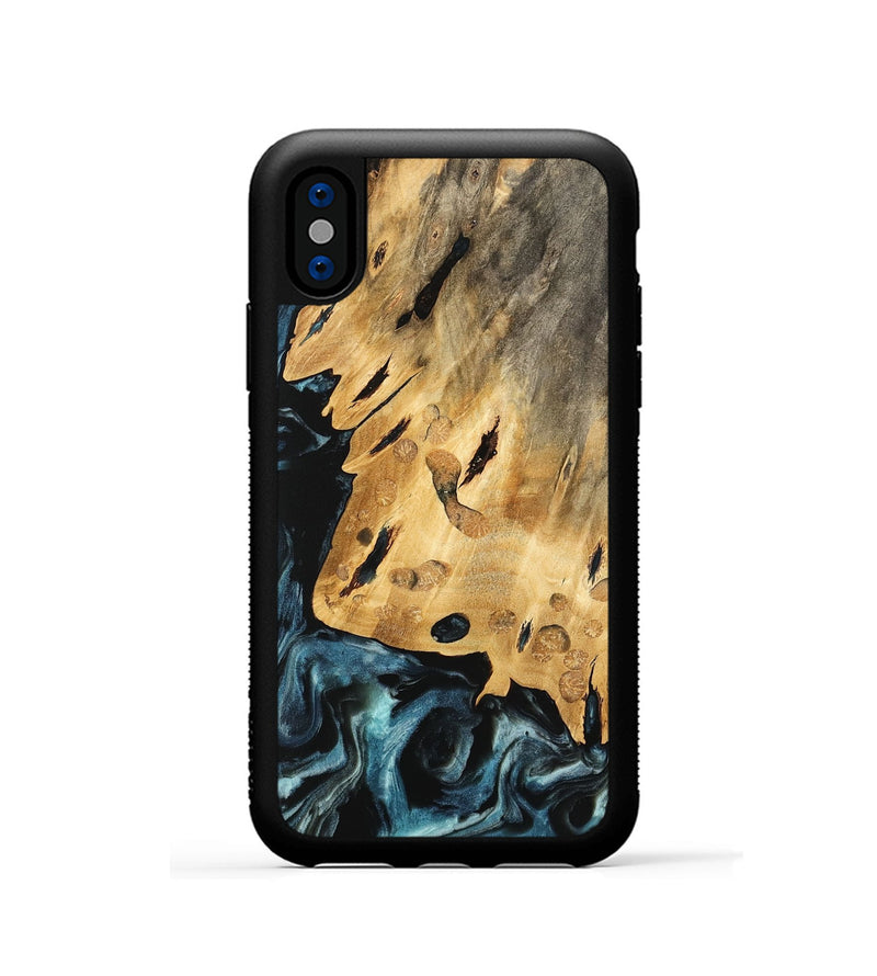 iPhone Xs Wood Phone Case - Briny (Blue, 740907)