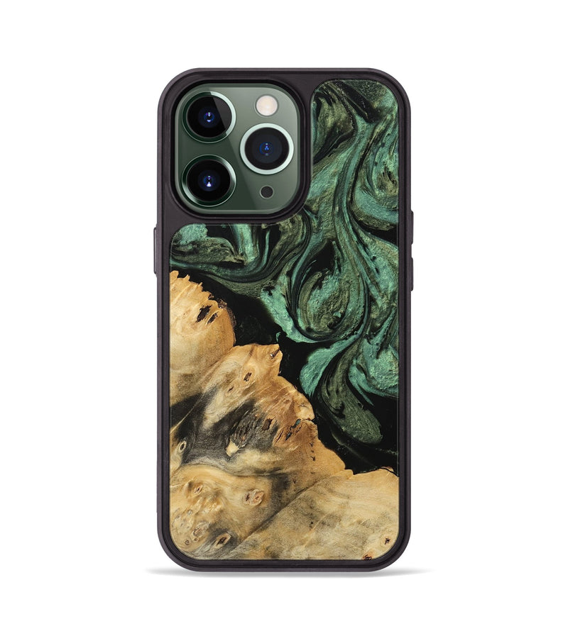 iPhone 13 Pro Wood Phone Case - Sophey (Green, 740948)