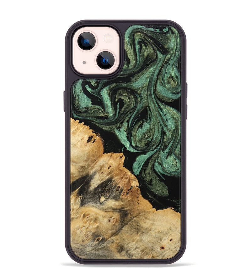 iPhone 14 Plus Wood Phone Case - Sophey (Green, 740948)