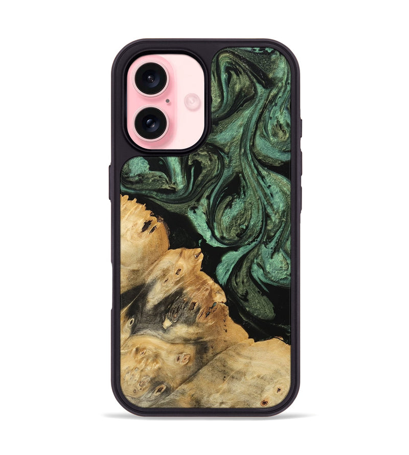 iPhone 16 Wood Phone Case - Sophey (Green, 740948)