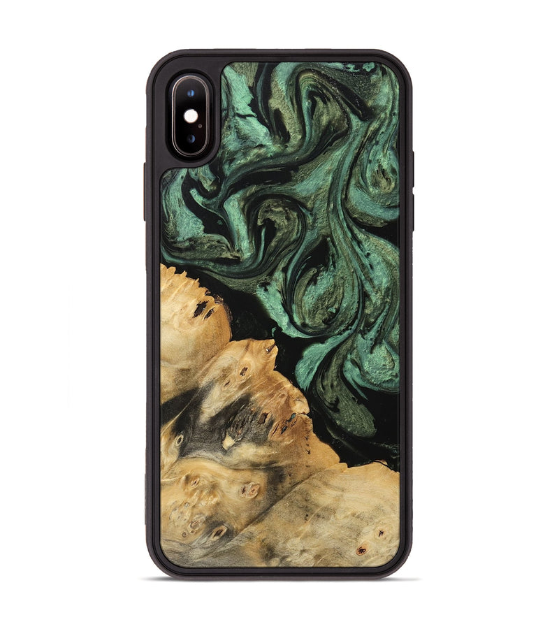 iPhone Xs Max Wood Phone Case - Sophey (Green, 740948)