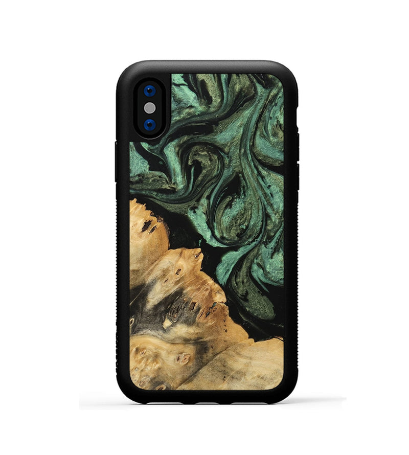 iPhone Xs Wood Phone Case - Sophey (Green, 740948)