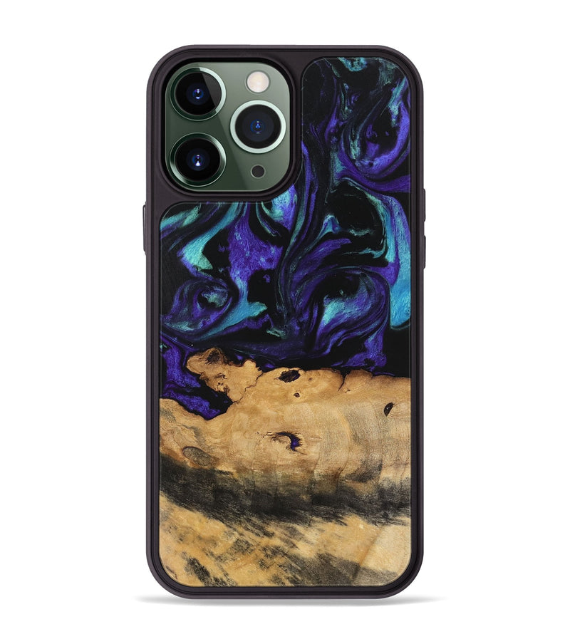 iPhone 13 Pro Max Wood Phone Case - Joyous (Purple, 740949)