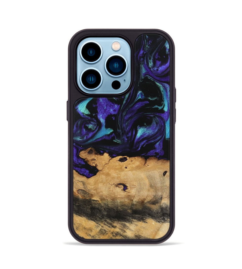 iPhone 14 Pro Wood Phone Case - Joyous (Purple, 740949)